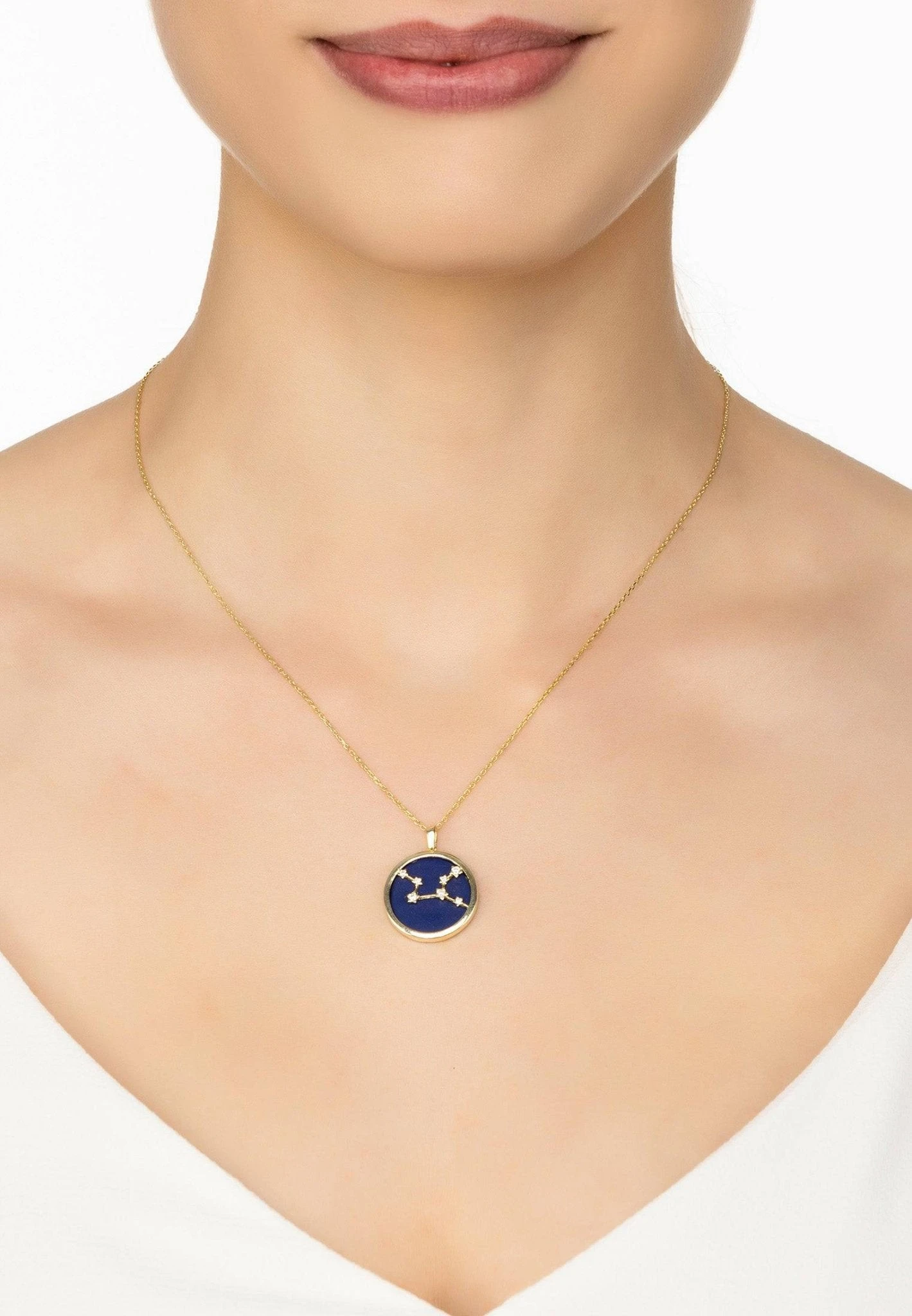 Latelita Zodiac Lapis Lazuli Gemstone Star Constellation Pendant Necklace Gold Virgo 2 Latelita Zodiac Lapis Lazuli Gemstone Star Constellation Pendant Necklace Gold Virgo - Image 2