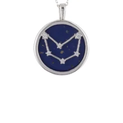 Latelita Zodiac Lapis Lazuli Gemstone Star Constellation Pendant Necklace Silver Capricorn