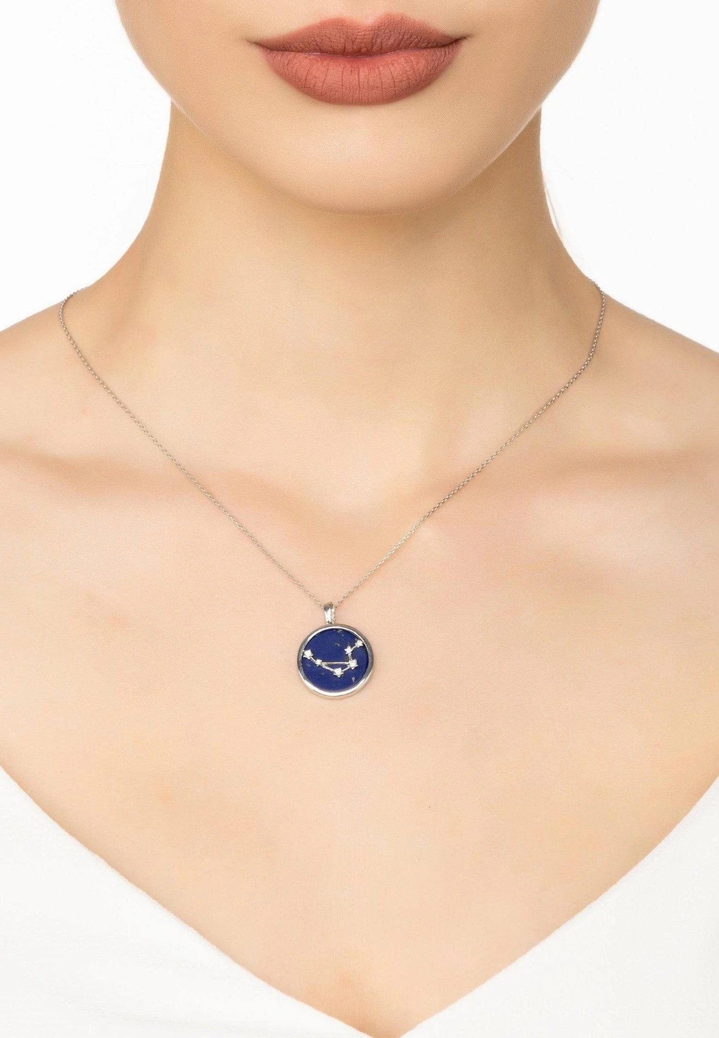 Latelita Zodiac Lapis Lazuli Gemstone Star Constellation Pendant Necklace Silver Libra 2 Latelita Zodiac Lapis Lazuli Gemstone Star Constellation Pendant Necklace Silver Libra - Image 2