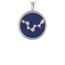 Latelita Zodiac Lapis Lazuli Gemstone Star Constellation Pendant Necklace Silver Pisces