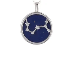 Latelita Zodiac Lapis Lazuli Gemstone Star Constellation Pendant Necklace Silver Scorpio