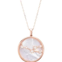 Latelita Zodiac Mother Of Pearl Gemstone Star Constellation Pendant Necklace Taurus