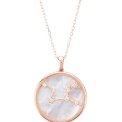 Latelita Zodiac Mother Of Pearl Gemstone Star Constellation Pendant Necklace Virgo
