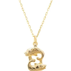 Latelita Zodiac Star Sign Necklace Gold Pisces