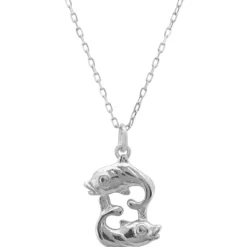 Latelita Zodiac Star Sign Necklace Silver Pisces