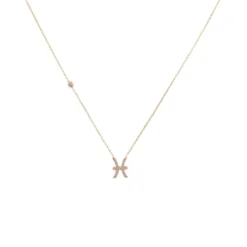 Latelita Zodiac Star Sign Pendant Necklace Rose Gold Pisces