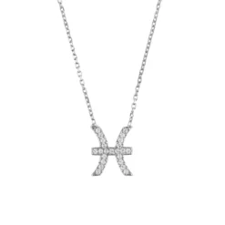 Latelita Zodiac Star Sign Pendant Necklace Silver Pisces